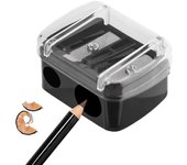 1pc Mini Portable Multi-function Double Hole Pencil Sharpener, Suitable for Eyeliner Pencil, Eyebrow Pencil and Cosmetic Pencil
