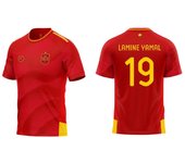 Camiseta fútbol Selección Española Lamine Yamal 19 camiseta roja producto oficial Real Federación Española de Fútbol tallas para CAMESPLAMINE