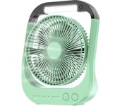 USB Ventilador, 10000 mAh Recargable Batería Ventilador, 4 velocidades Ventilador Portátil de Mesa, Rotación de 180 °, Camping Ventilador con luz LED y función de temporizador