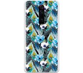 Funda compatible con Xiaomi Mi 9T (Redmi K20) - Patron flores y plumas azules