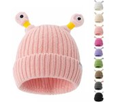 Gorro de punto con forma de monstruo brillante para padres e hijos en invierno, gorro de punto con forma de tentáculo de monstruo mejorado 2025 con luz LED