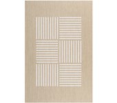 Alfombra vinilica de Tejido Trenzado Premium de Alta Gama Alfombras de habitacion Lavable Antideslizante y Resistente Salon baño hogar Cocina Pasillo Infantil Líneas Blancas STORESDECO