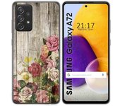Tumundosmartphone Funda Gel Tpu para Samsung Galaxy A72 diseño Madera 08 Dibujos