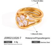 Conjunto de anillos minimalistas., anillos apilados roscados de acero inoxidable chapados en Color dorado de 18K para mujer, regalos de fiesta