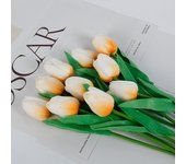 5pcs 1 Bouquet Orange Tulip Flower Artificial Tulip Bouquet Fake Flower for Home Garden Wedding Decor