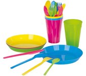 STARLEY-Vajilla Completa Reutilizable, 24 Piezas, 4 Servicios, Colores Pastel,Vivos