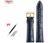 Top layer cowhide Genuine Leather bracelet 19 21mm 22mm dark blue watch strap for Longines L29094920 watchband wristwatches band