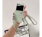 for Samsung Galaxy Z Flip 5 4 3 Lanyard Clear Smile Hard Korea