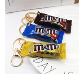 Simulation M Bean Chocolate Chocolate Key Chain Pendant Miniature M Bean Pendant Creative Food and Play Goods Gift Decoration