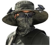 Sombrero con ventilador solar, ala ancha, para pesca al aire libre, con ventilador solar y carga USB, con ventilador incorporado