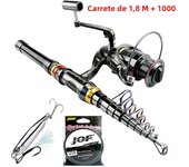 1.8M-3.6M Telescopic Spinning Sea Fishing Rod Reel Set Ultralight Baitcasting Pole with Metal Spool Max Resistance 3-8kg Pesca