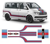 Pegatinas / Vinilos para coche kit de franjas curvadas Martini Style compatibles con Volkswagen T5 / T6