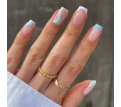 24 Pcs/set Artificial Square Head Short Nail Art Fake Nails Girl Pink White French Removable False Nail Ballerina Press on Nails
