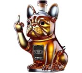 Divertida botella de whisky de bulldog francés, decantador de whisky de bulldog francés con dedo medio en 3D, vasos de whisky con forma de bulldog grabados para hombres, papás, esposos y amantes del bar en casa (A)