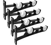1/4Pcs Wall Curtain Rod Retainers Double Bracket Black Curtain Rod Hooks Curtain Rod Brackets Household Curtain Rod Hangers