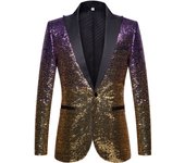 Men's 2024 Gradual Sequin Suit Jacket Handsome Fashion Costume for Annual Show Singer Stage Top De Luxe