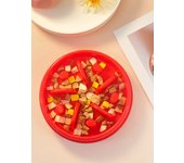 1 plastic pet bowl feeder with 4 colors to choose from, dog bowl, dog food basin, slow food bowl, partition design to prevent ch