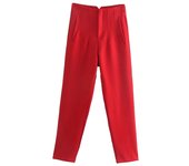 TRAF Office Wear High waist Pants for Women Formal Pants Office outfits Pencil Trousers Black Pink White Fashion Ladies Pants