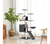 vidaXL RASCADOR PARA GATOS CON POSTES DE SISAL GRIS OSCURO 154 CM