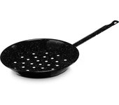 Briebe Levante Sartén Castañera Inducción 26 cm Asar Castañas, Acero Esmaltado, Vitrocerámica Fuego Gas Horno, , Negro