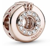 Charm pandora corona centro abierto rosé