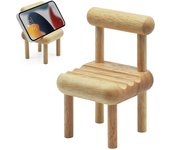 Cell Phone Holder Mini Wooden Chair,for Mobile Phone Holder Stand for iPhone iPad Tablets, Universal Bamboo Desktop Decoration Bedside Tablet Stand