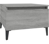 vidaXL Mesa auxiliar de madera contrachapada 50x46x35 cm Blanco, Negro, Blanco brillante Mesa de sofá Mesa de Entrada para Salón Consola de Entrada Mueble Recibidor Mesita Mesa auxiliar Salon