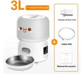 ROJECO 3L Automatic Pets Feeder Smart Cat Food Dispenser Cute Auto Cats Feeder WiFi Button Remote Control Dog Feeding Dispenser