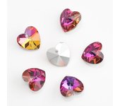 20Pcs/Lot Glass Heart Beads Blue 14mm Crafts Material DIY Crystal Charm Love Pendant Earings Jewelry Making Necklace Accessories