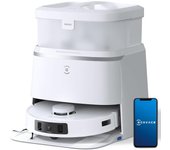 ECOVACS DEEBOT T30 PRO (TIENE USO) Robot aspirador omnidireccional con función de fregado, con mopa TrueEdge, cepillo que no se enreda, succión de 11.000 PA con agua caliente y lavado inteligente