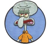 Parches Ropa Bob Esponja – Parche Bordado Ropa – (licencia oficial) – Esponge Bob – Calamardo – Infantil – Fondo de Bikini – 7,0 x 6,5 cm. - Moda The Happy Patch