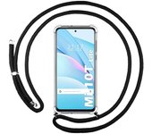 Tumundosmartphone Funda Colgante Transparente para Xiaomi Mi 10T Lite con Cordon Negro