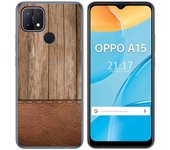 Tumundosmartphone Funda Gel Tpu para Oppo A15 diseño Madera 09 Dibujos