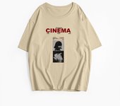 Hirsionsan Cinema Letter Printed T Shirt Women Summer Cotton Soft Short Sleeve Tee Female Oversized Higt Street Gothic Top
