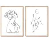 Set de 2 cuadros calidad premium con marco de madera - 30x40 cm o 50x70 cm - POSTER LAB