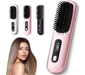 Cepillo alisador portátil Numoya Go Brush Pro, cepillo alisador de cabello Go Brush Pro de Numoya (rosa)