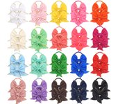 16 Pieces Babies Tiny 3 Inches Hair Bows Rubber Bands Hair Ropes Ponytail Holders for Baby Girls Infant Kids Hair Acessor