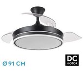 FABRILAMP Ventilador DC Bayomo Negro 72W 3 Aspas Desplegables - Potente y Eficiente