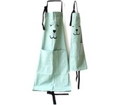 Paquete de 2 Delantales para padres e hijos-Delantal lindo con bolsillo para su padre madre hija, delantal multifuncional a juego para cocinar, pintura, jardinería (verde)