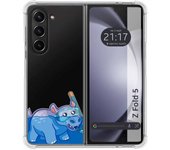 Funda Silicona Transparente para Samsung Galaxy Z Fold 5 5G diseño Hipo Dibujos