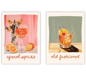 Set de 2 cuadros calidad premium con marco de madera - 30x40 cm o 50x70 cm - POSTER LAB