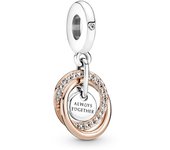 Pandora Moments Charm Colgante en oro rosa de 14k Círculo Familiar Siempre 780797C01 , para Mujer