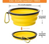 1000ML Collapsible Pet Silicone Dog Food Water Bowl Outdoor Camping Travel Portable Folding Pet Bowl Dishes add Carabiner D0013A