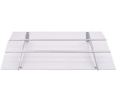 vidaXL Marquesina puerta policarbonato plata y transparente 120x90 cm Protección Rayos UV para Terraza Patio Exterior Jardín