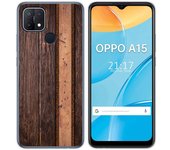 Tumundosmartphone Funda Gel Tpu para Oppo A15 diseño Madera 05 Dibujos
