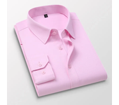 Spring Autumn New Long-sleeved Shirts Men's Business Casual Lapel Buttons Formal Wear Shirts Male Clothes Black White Blue Pink