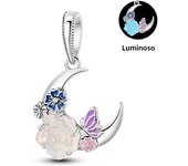 925 Silver Colorful Zircon Flower Stars Flower Moon Luminous Charms Beads Fit Pandora 925 Original Bracelets DIY Jewelry Gifts