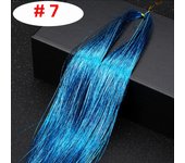 90cm Sparkle Synthetic Hair Tinsel Rainbow Women Colorful Glitter Bling Hair Extension Decor Glitter Strips For Braiding