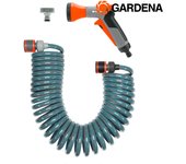Kit manguera espiral flexible de riego. longitud total 10m gardena