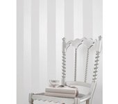 Muestra DIN A4 de Papel pintado efecto lujoso de rayas color plata metalizado y gris claro - Raya Loetz 341190 de GAULAN